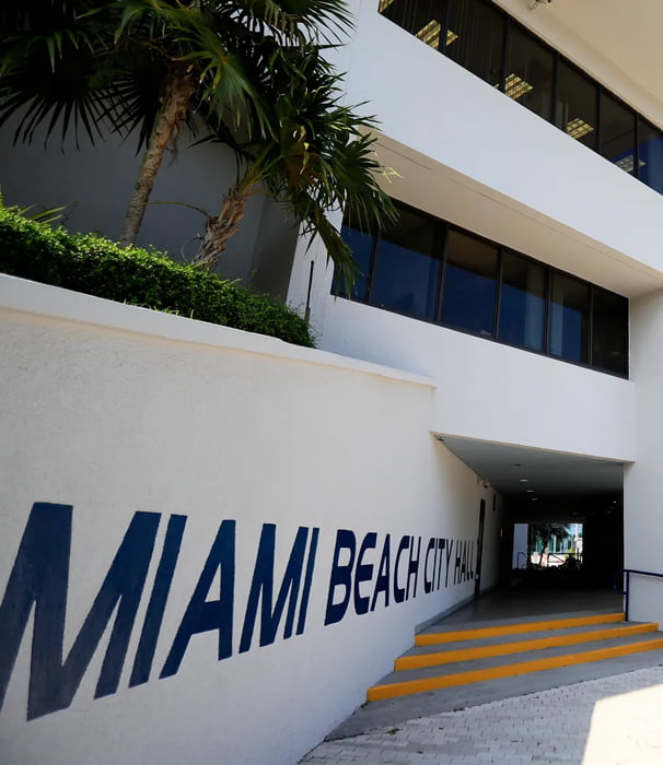 The entrance to Miami Beach City Hall